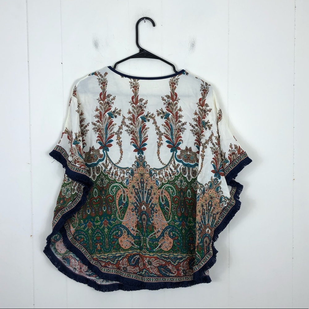 Bohemian Embroidered Paisley‎ Shawl Top
